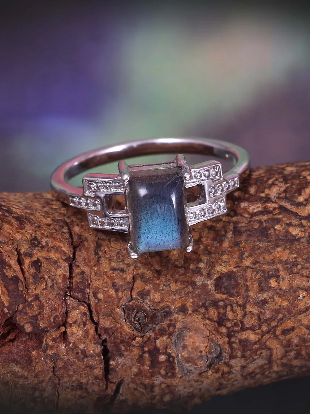 Labradorite Ring,Simple Stacking Ring,Vintage Statement Ring,Boho ...