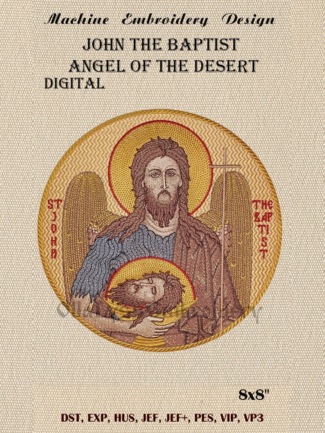 John the Baptist Angel of the Desert embroidery design