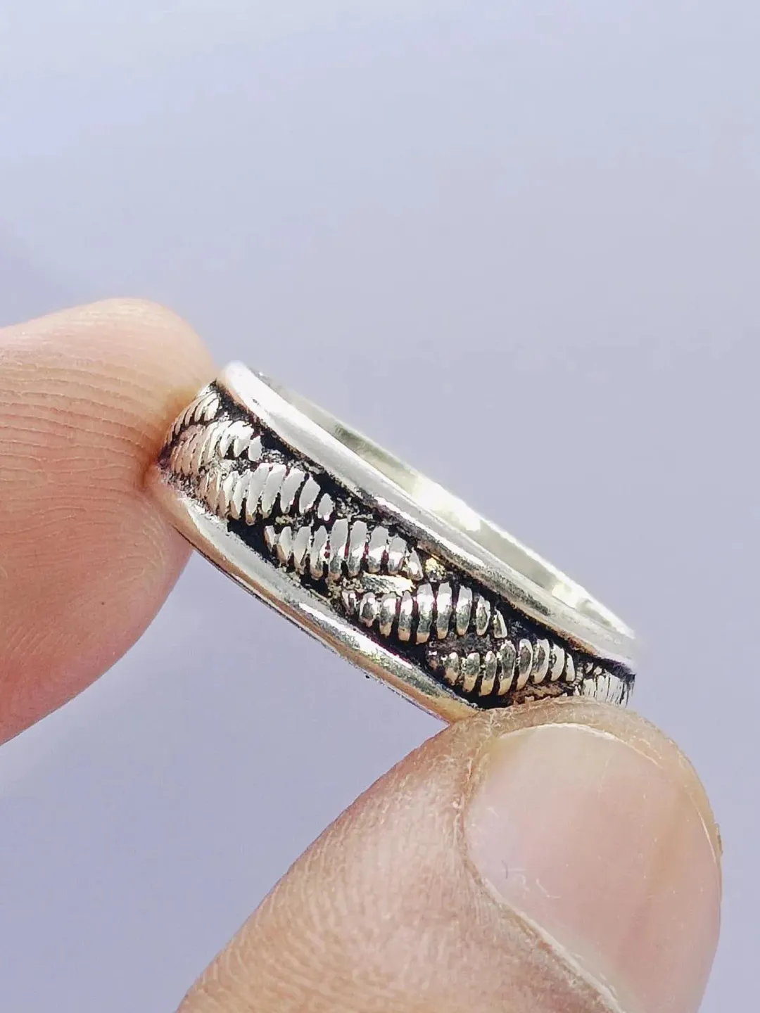 Sterling Silver Spinner Ring: Floral Meditation Anxiety Fidget Ring