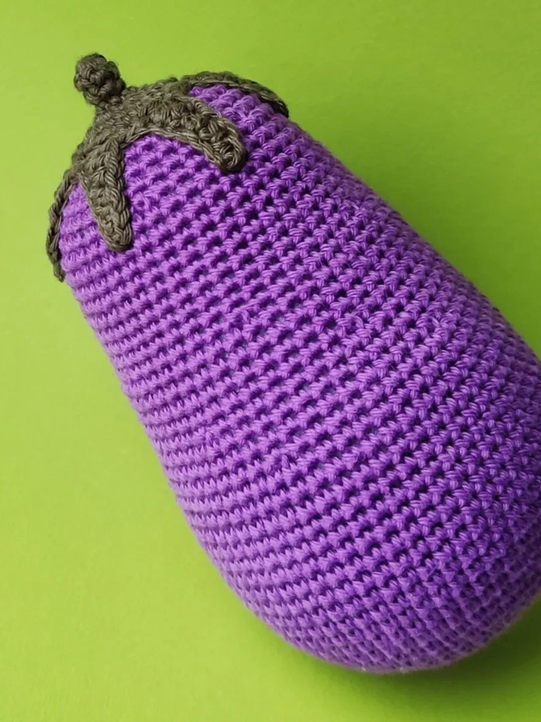 Eggplant Play Food Crochet Pattern PDF, Crochet Eggplant Pattern, Vegetable Amigurumi, Pretend Food Crochet, Play Kitchen Toy, Beginner Crochet