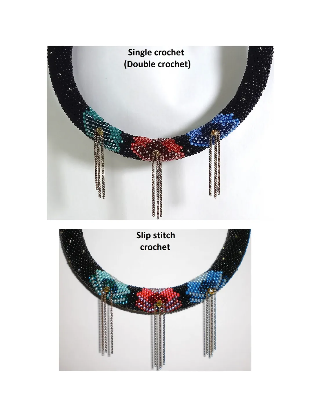 Crochet ropes patterns, Two methods: Slip Stitch crochet & Single ...