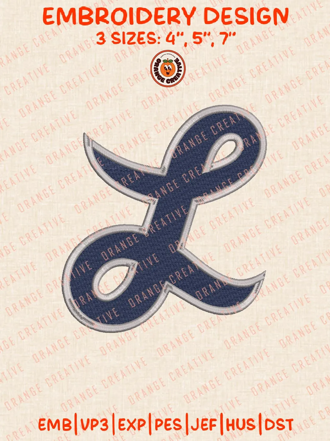 Longwood Lancers Letter Embroidery Design, NCAA Team Logo Embroidery Design, Machine Embroidery Design File, 4 Sizes, Digital Download