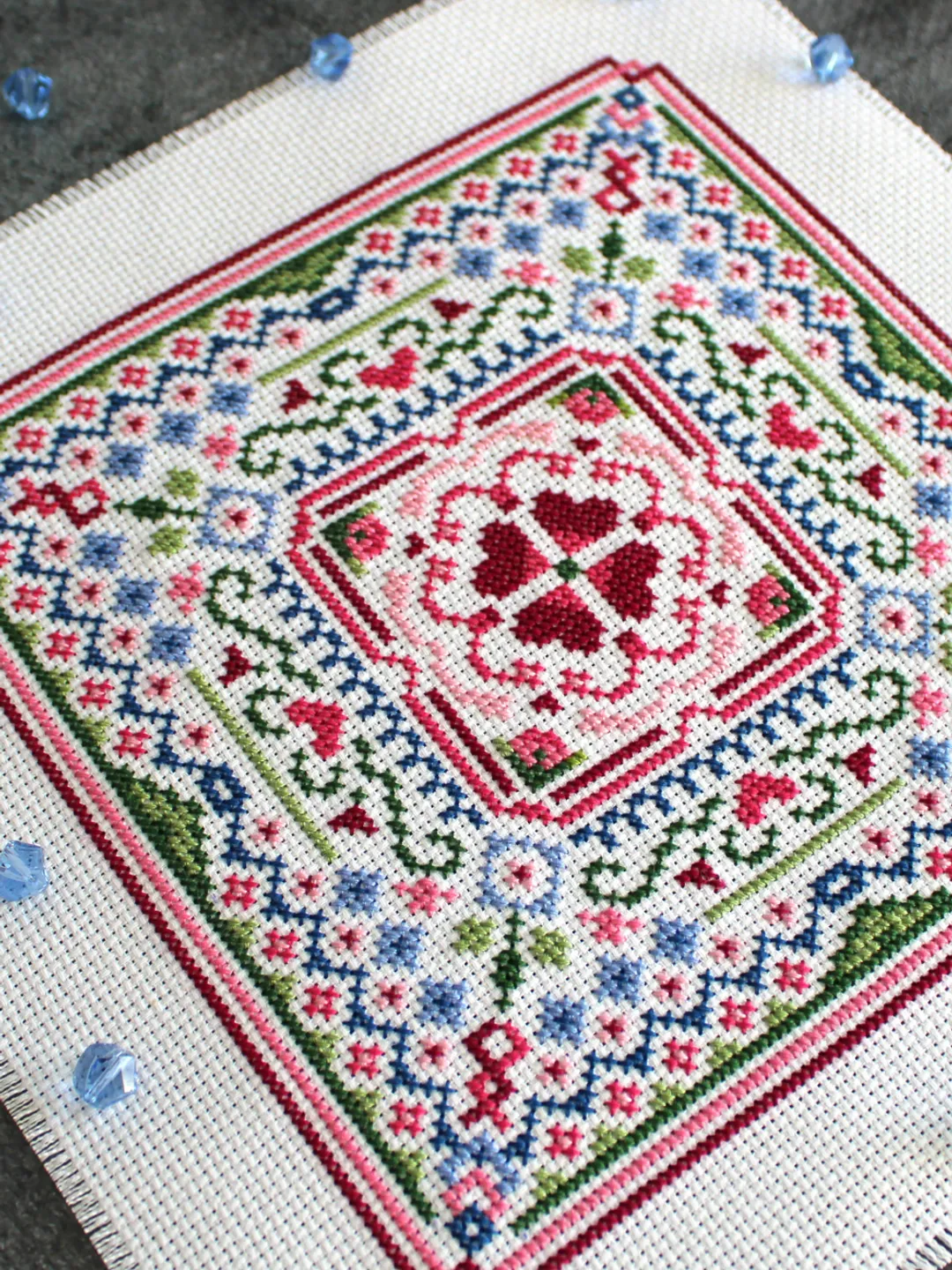 Cross stitch pattern PDF, simple and easy cross stitch chart Colorful square
