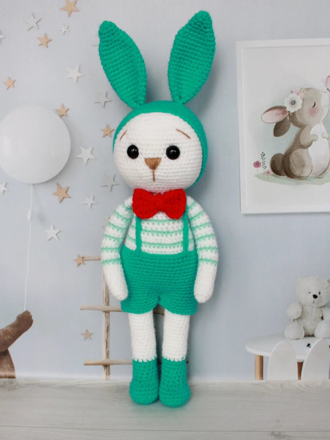 Cute bunny doll, bunny Christmas present, toy bunny