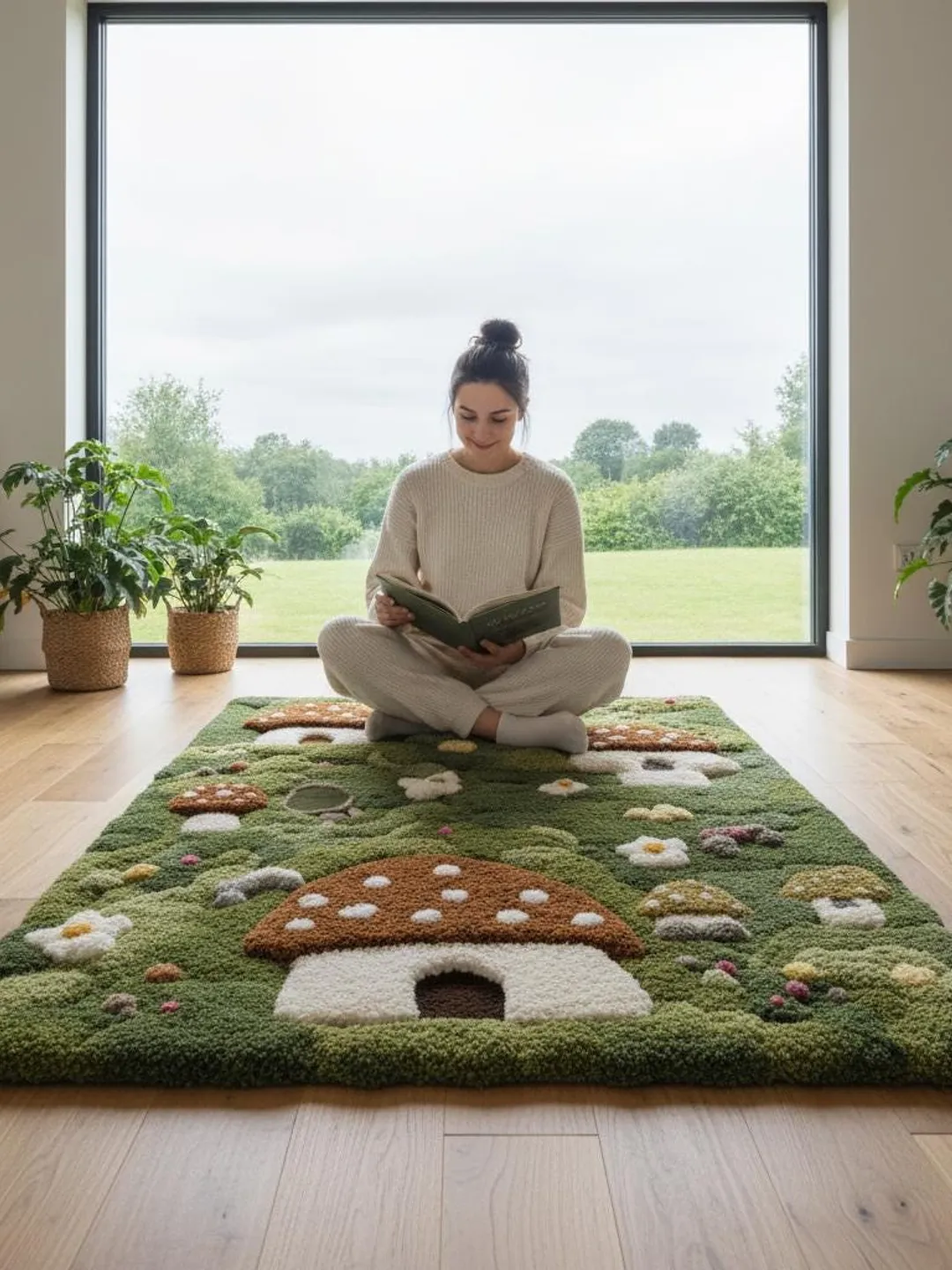 Mushroom Cottagecore Rug: Enchanted Fairy Garden, Boho Nursery Decor ...
