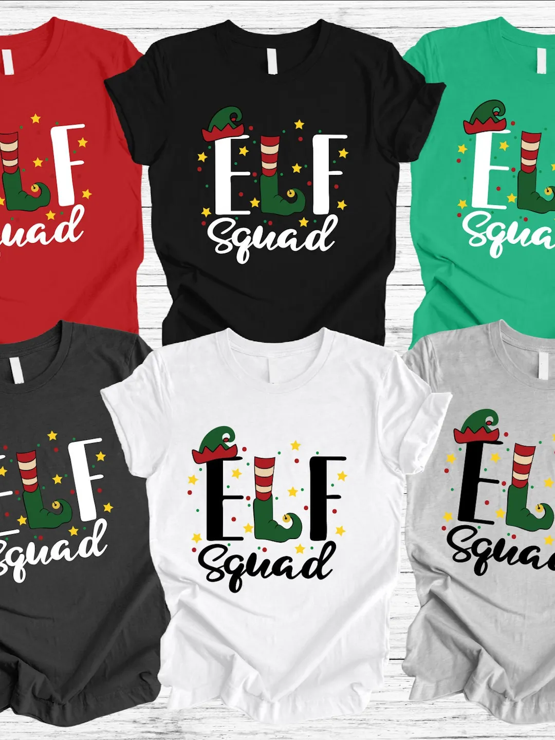 Christmas Elf Squad Shirt, Funny Holiday Family Tee (Soft Cotton Blend )