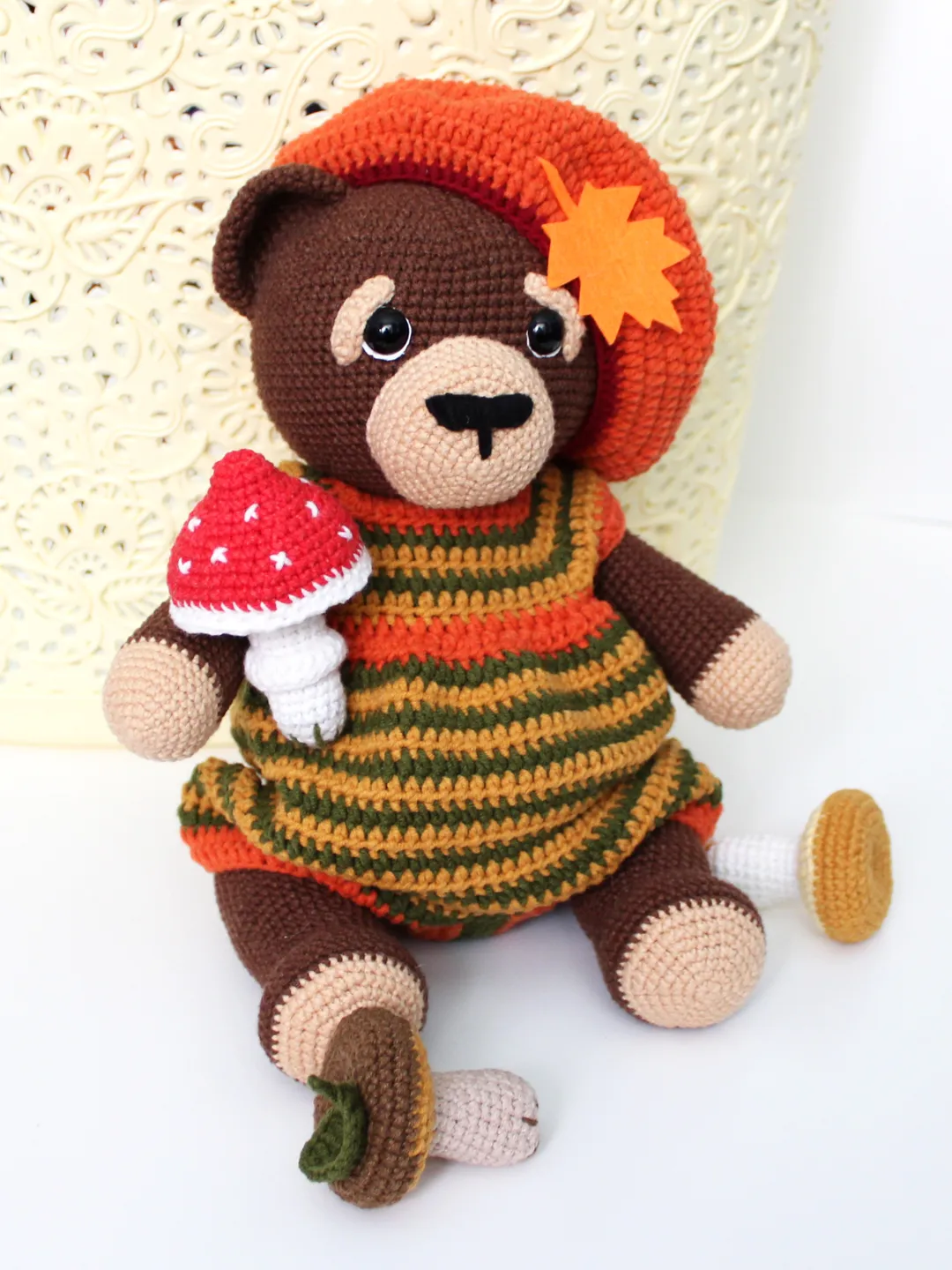 Crochet stuffed bear pattern PDF in English Amigurumi bear removable clothes