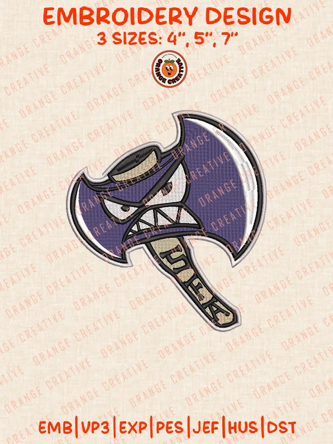 Stephen F Austin Lumberjacks Logo Embroidery Design Files, NCAA Logos Embroidery Designs, NCAA Machine Embroidery Files, 3 Sizes, Custom Sizes, Instant Download