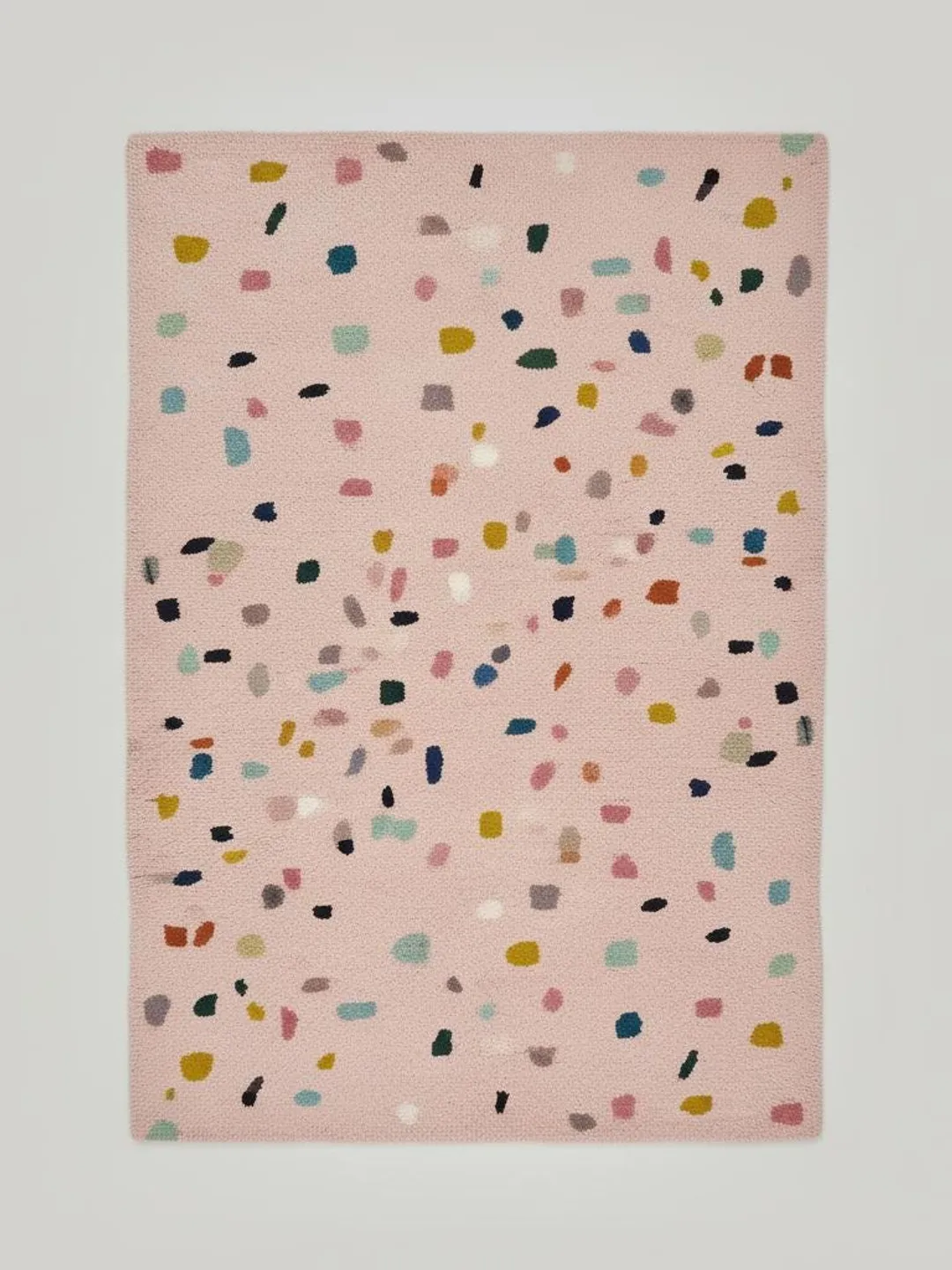 Confetti Colored Shag Rug Pastel Confetti Shag Area Rug – Soft Blush Base with Multi-Color Dots ...