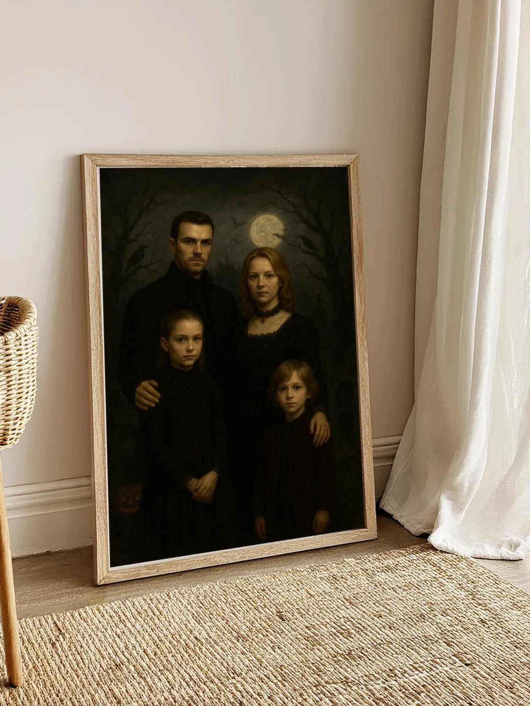 Gothic Custom Family Portrait,Halloween Family Portrait, Personalized ...