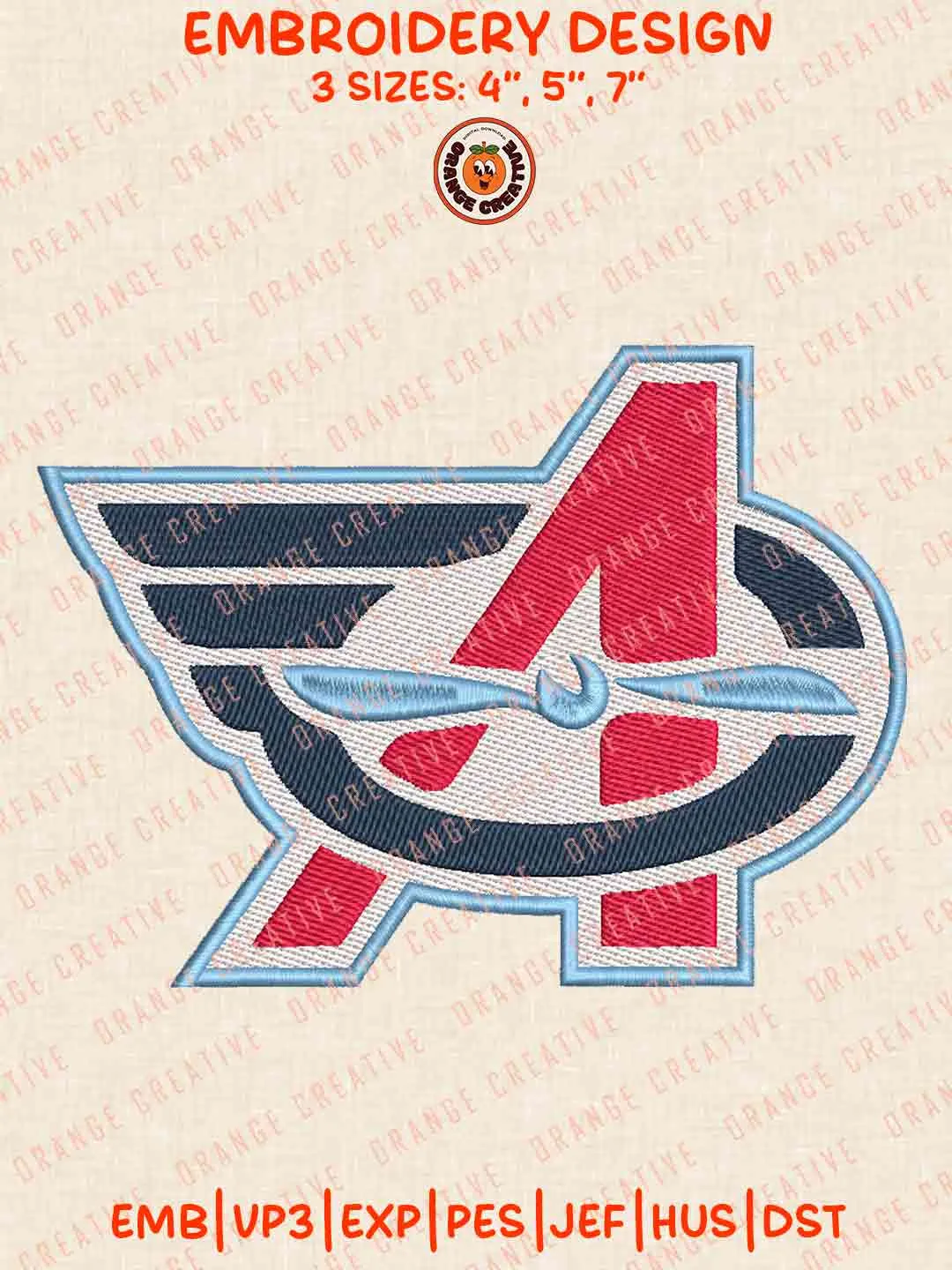 Columbus Aviator Embroidery Files, Football League Embroidery Designs, Sport Machine Embroidery Files, 3 Sizes, Custom Sizes, Instant Download