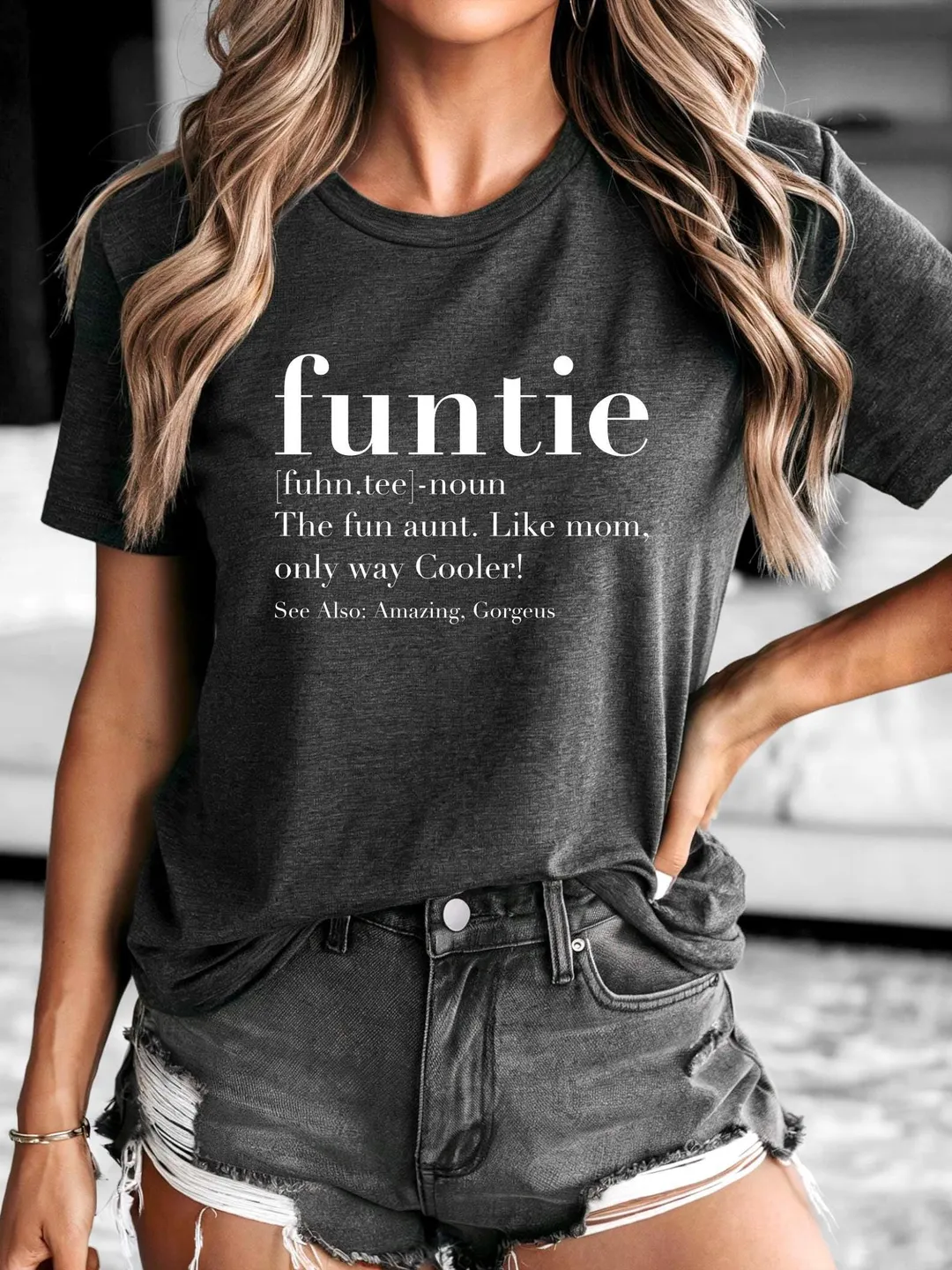 Funtie Definition Shirt, Auntie Shirts, Aunt T Shirt, Mother's Day TShirt, Gift For Aunt, Aunt Birthday Shirt, Funny Aunt Tee, New Aunt Gift