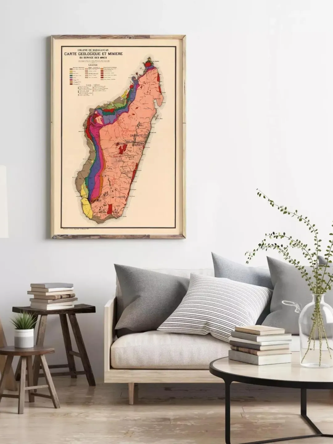 Vintage Map of Madagascar 1929 | Archival Wall Art Print
