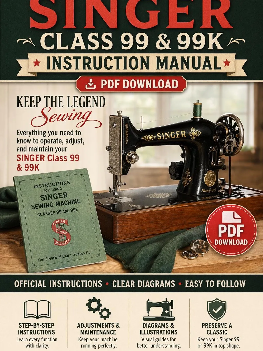 Singer M3220 - Mechanical Sewing Machine Manual (PDF Download)