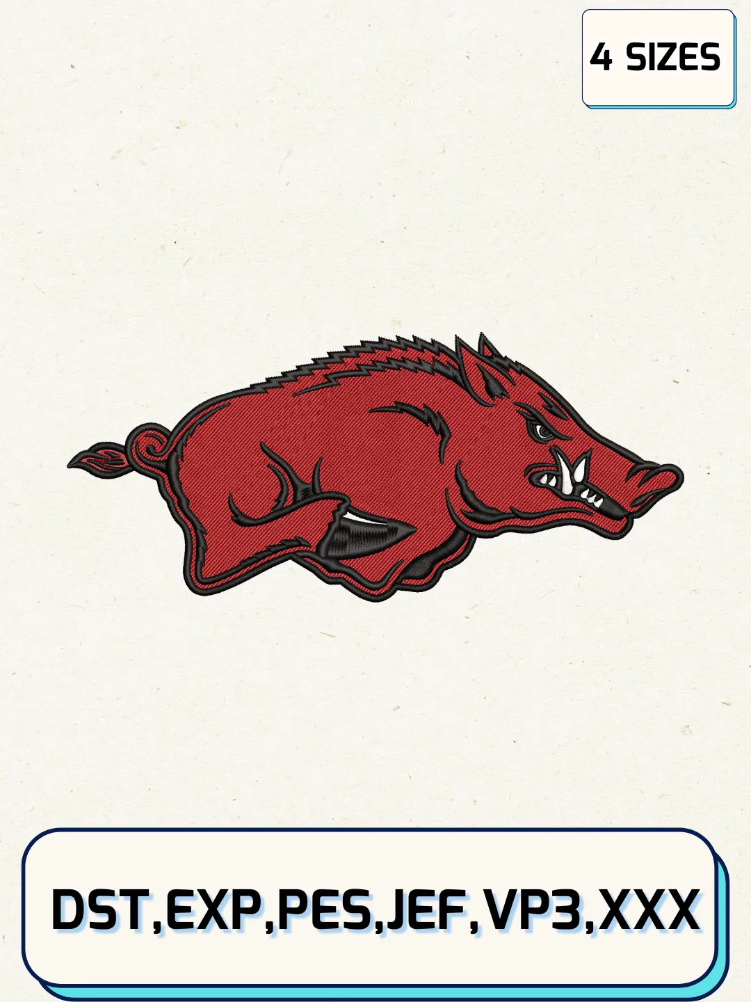 Machine Embroidery Razorback Arkansas Razorbacks Logos Embroidery Design Files, NCAA Logos ...