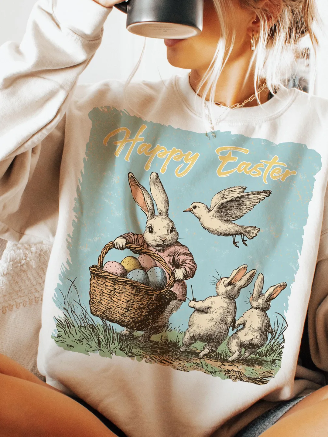 Easter Bunny Floral png, Easter Bunny png,  Easter png, Retro Easter png, Girly Easter Kids Bow, Bunny png, Spring Floral