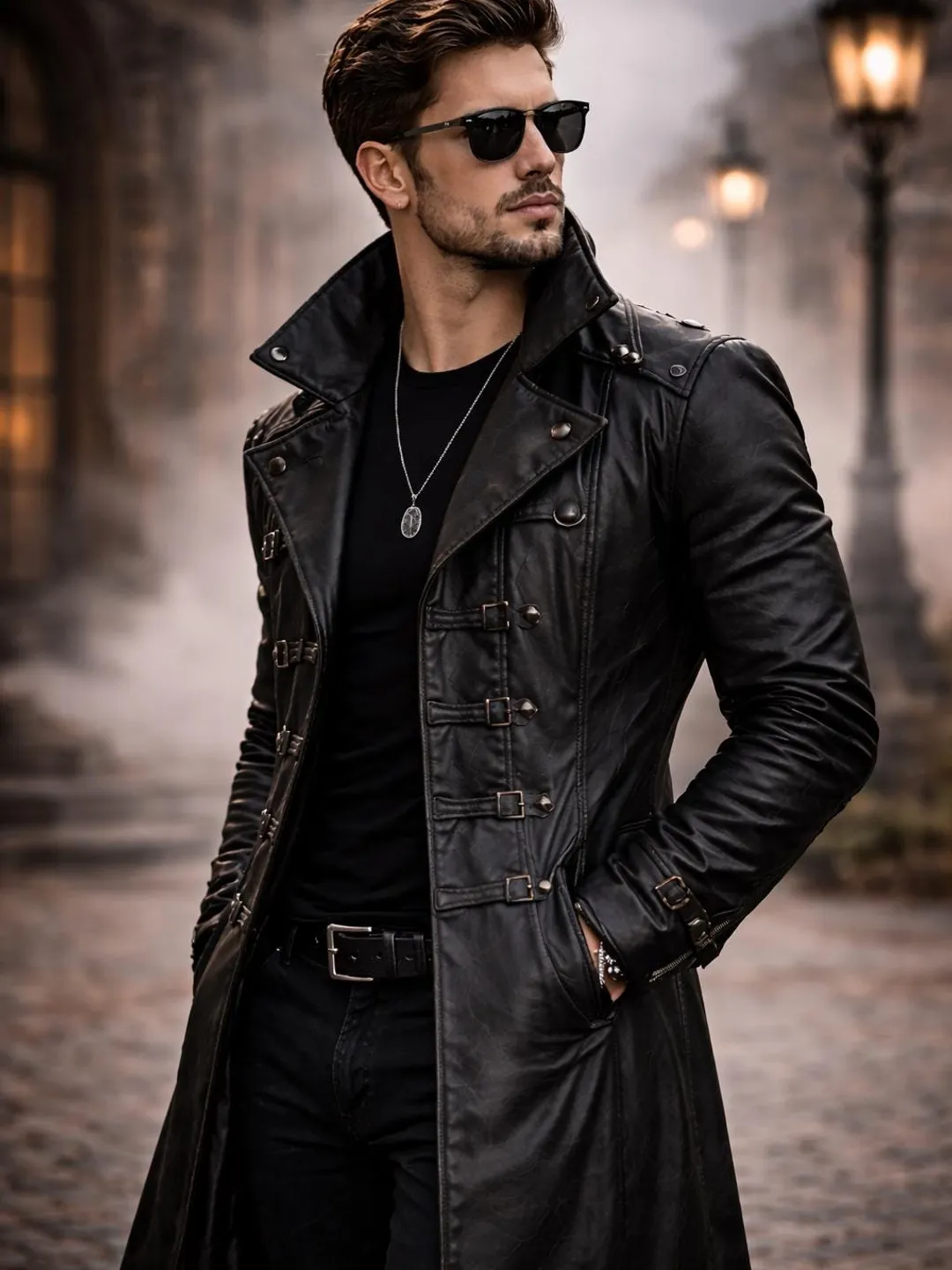 Men's Black Hooded Overcoat – Wool Winter Long Coat – Elegant