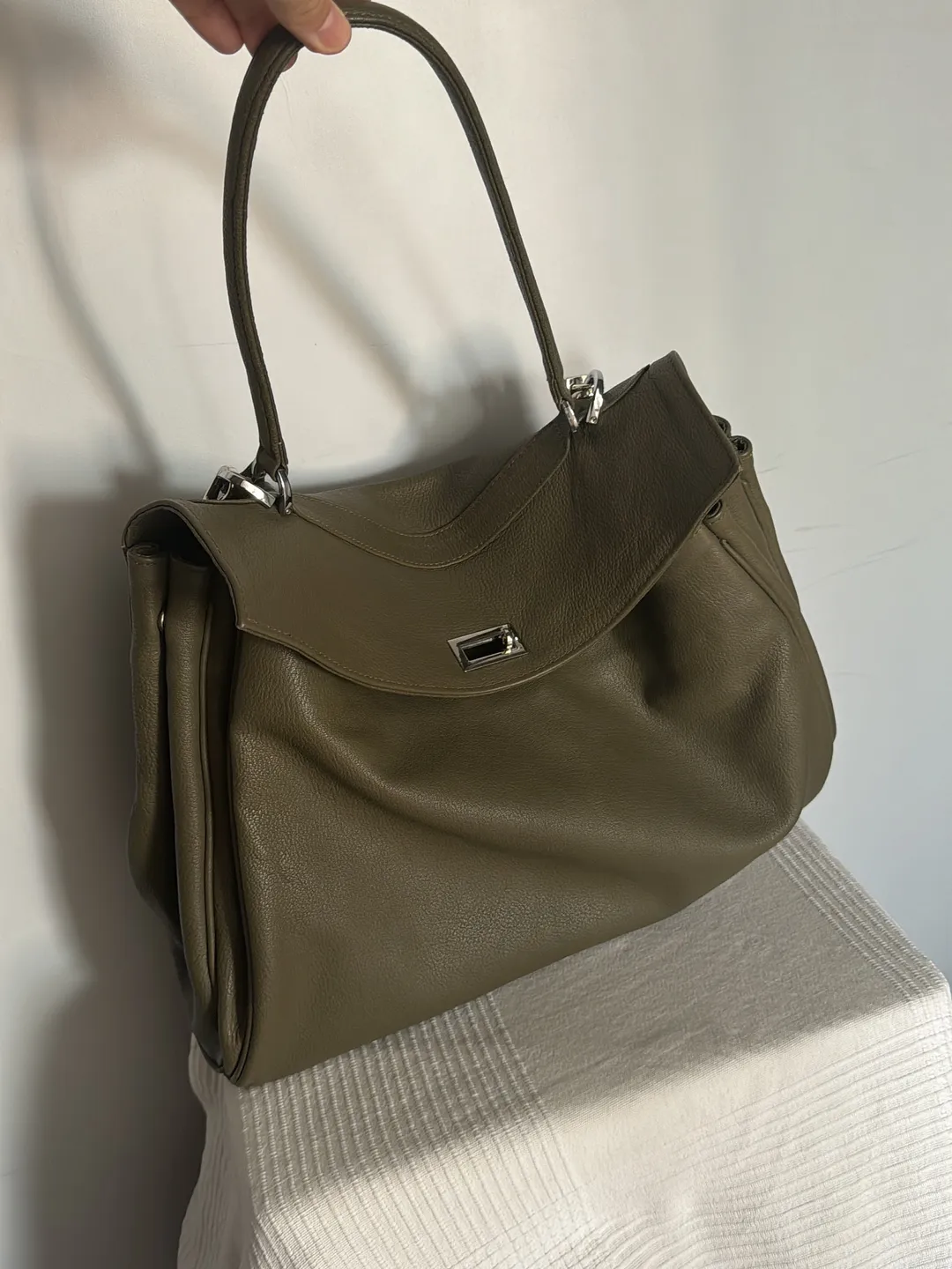 Genuine leather khaki classy designer women bag | everyday purse | elegant bag
