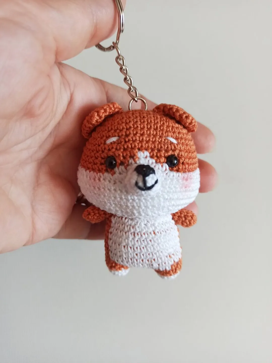 Handmade keychain shiba inu,amigurumi puppy shiba inu ,cute bag charm, gift for
