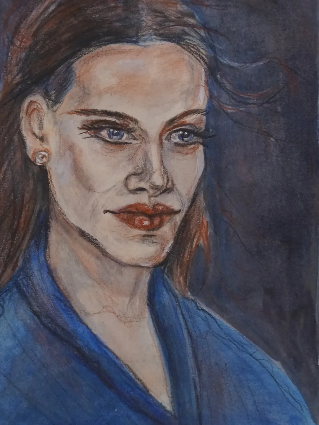 Watercolor painting "Her attention"