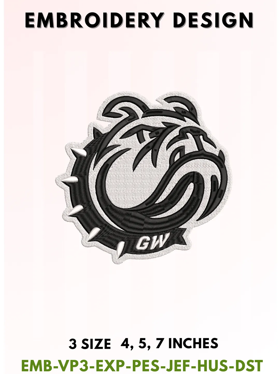 Runnin' Bulldog Football Embroidery Design, College Sports Embroidery Files, Sports Machine Embroidery Files, 3 Sizes, Instant Download