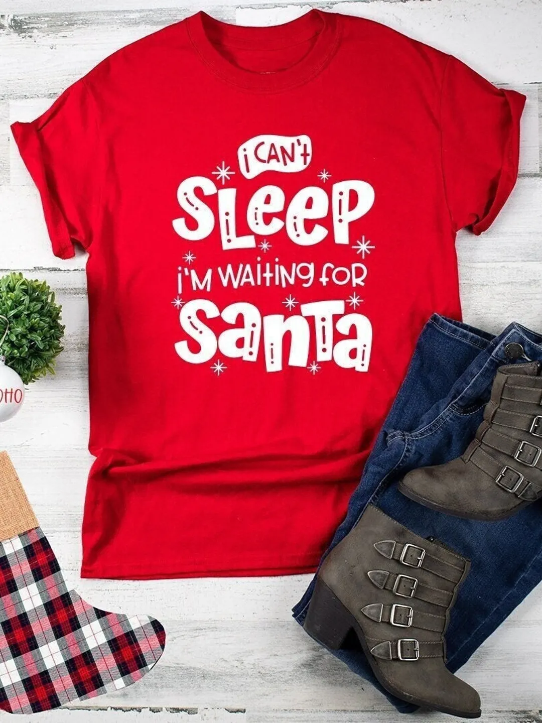 I Wait Santa T-Shirt: Funny Festive Christmas Tee