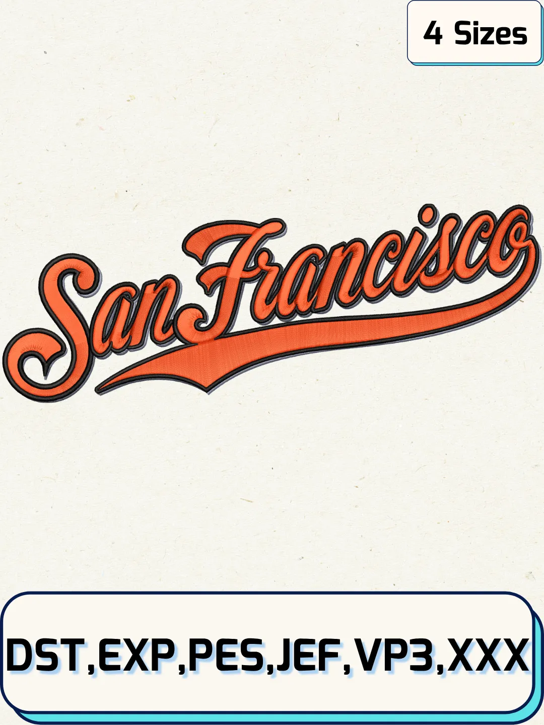 Giants Baseball Embroidery Design – Machine Embroidery File- 4 Sizes