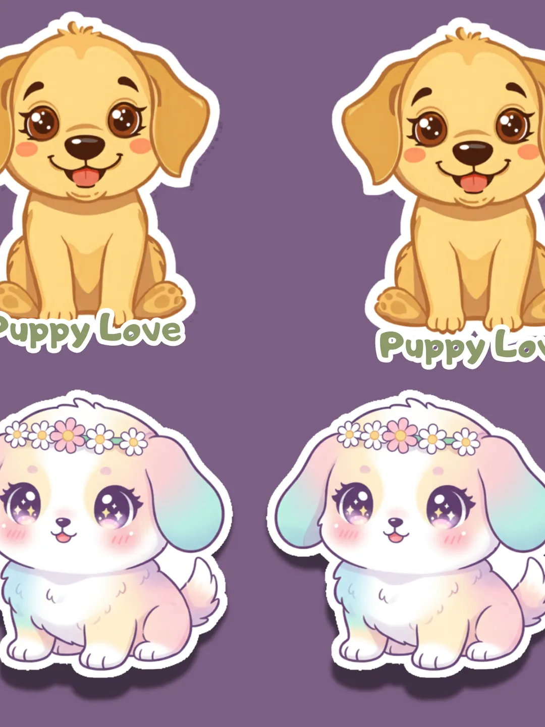 Sticker Design Puppy puppy stickers