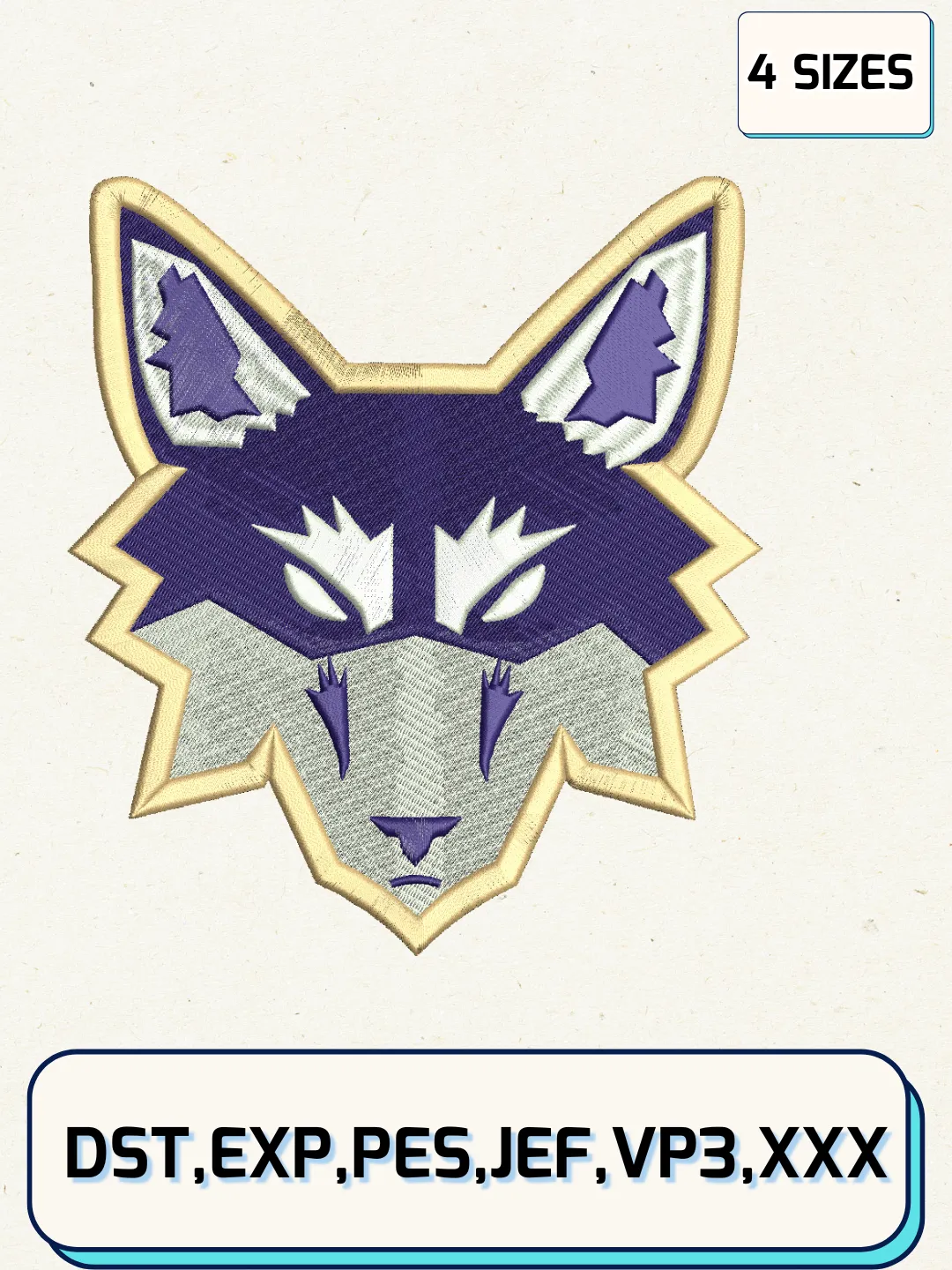 Washington Huskies Mascot Embroidery Design Files, NCAA Logos Embroidery Designs, Machine Embroidery Files, 4 Sizes