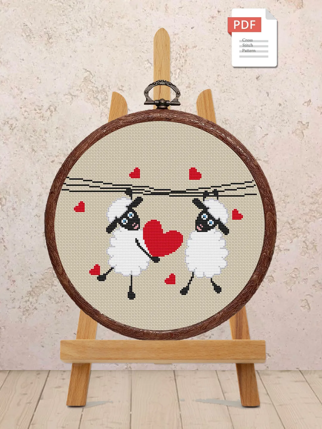 Sheeps in Love Cross Stitch Pattern, Sheep Cross Stitch, Embroidery Love, Sheep xStitch, Sheep Pattern, Love Pattern #vl001