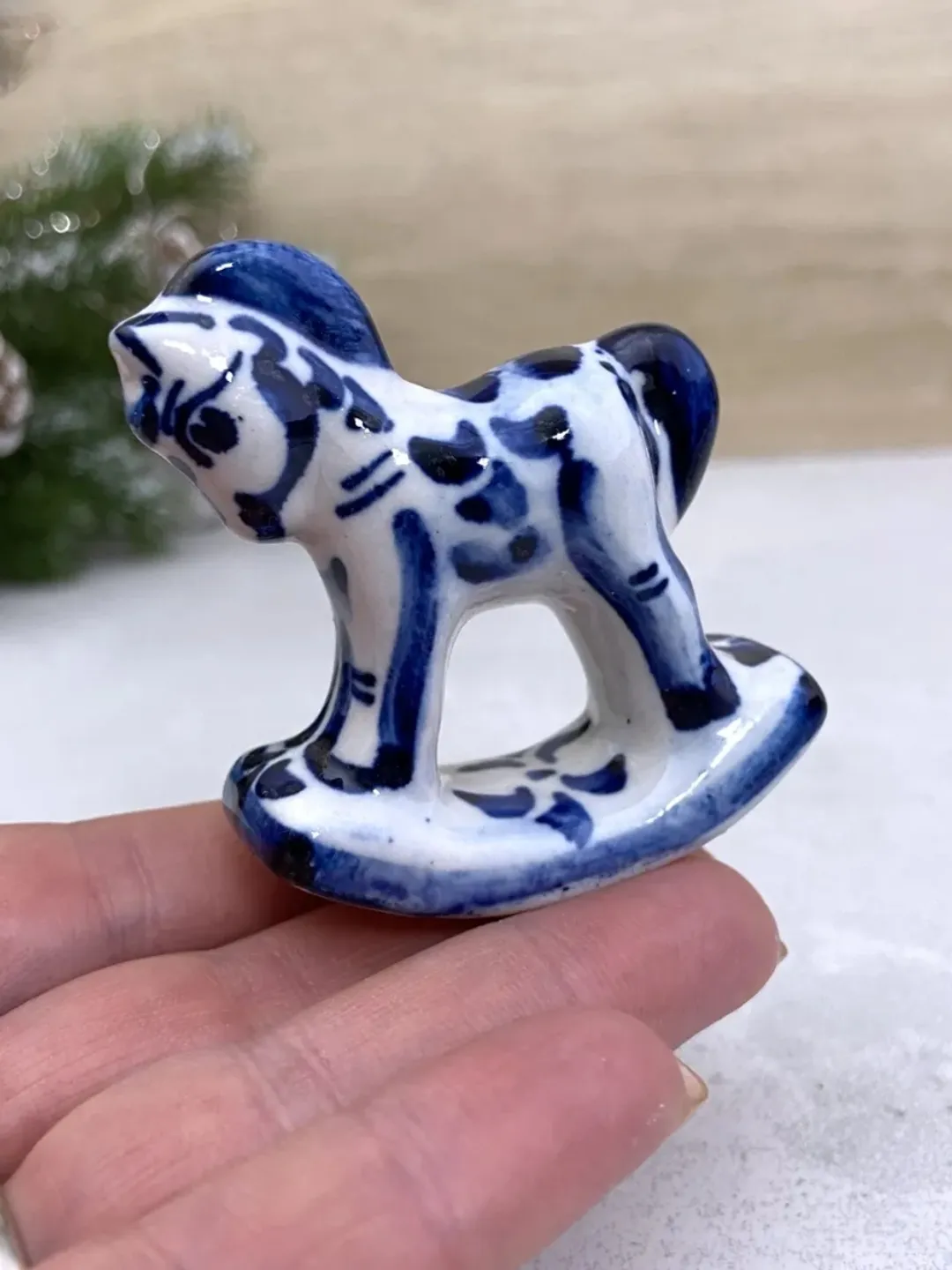 Russian porcelain Gzhel figurine hand-painted symbol of the 2026