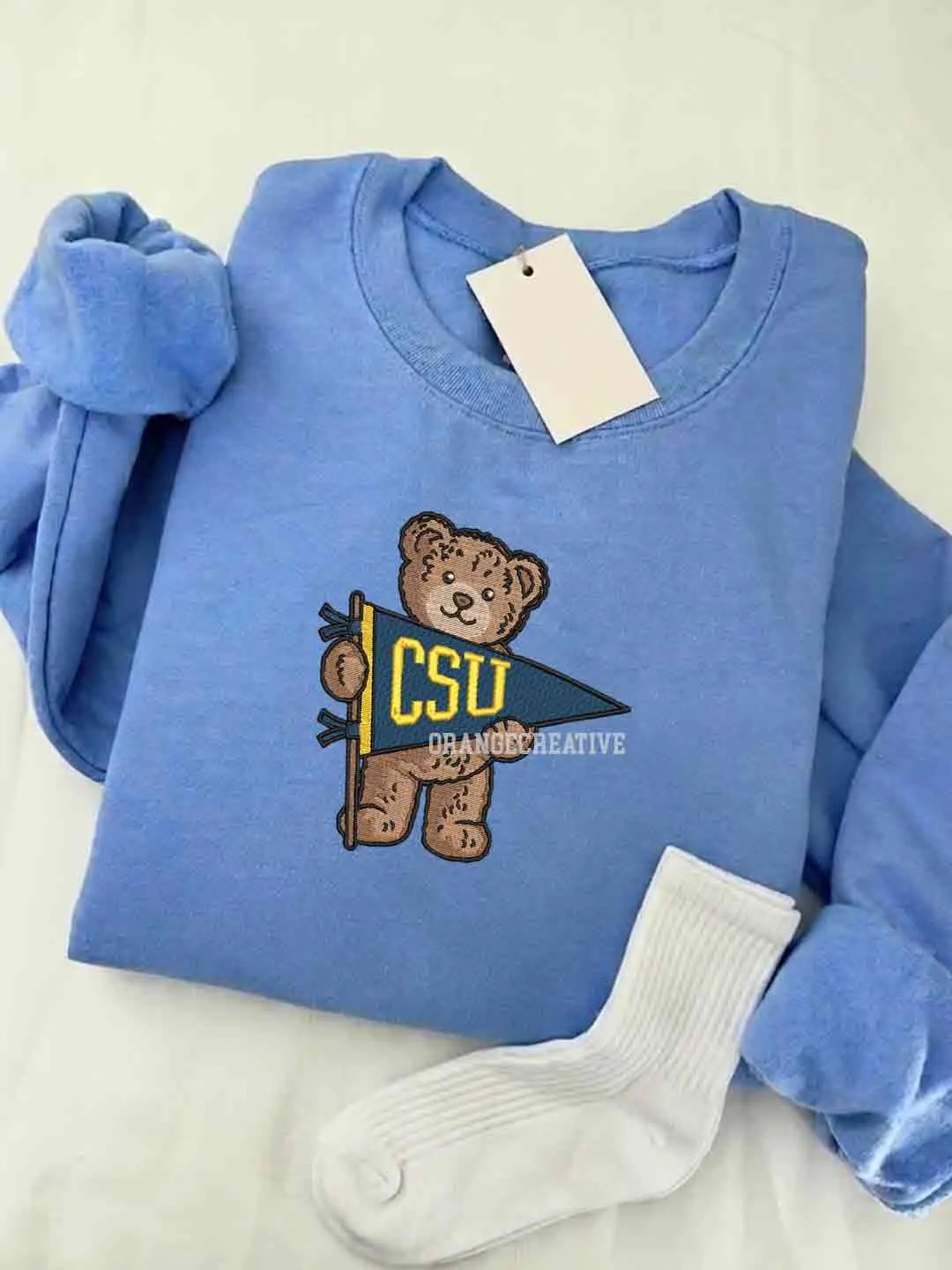 Coppin State Eagles Embroidered Sweatshirt, College Embroidered Crewneck, NCAA CSU Eagles Embroidered Shirt, Teddy Bear Sweatshirt, Gift for Collegue