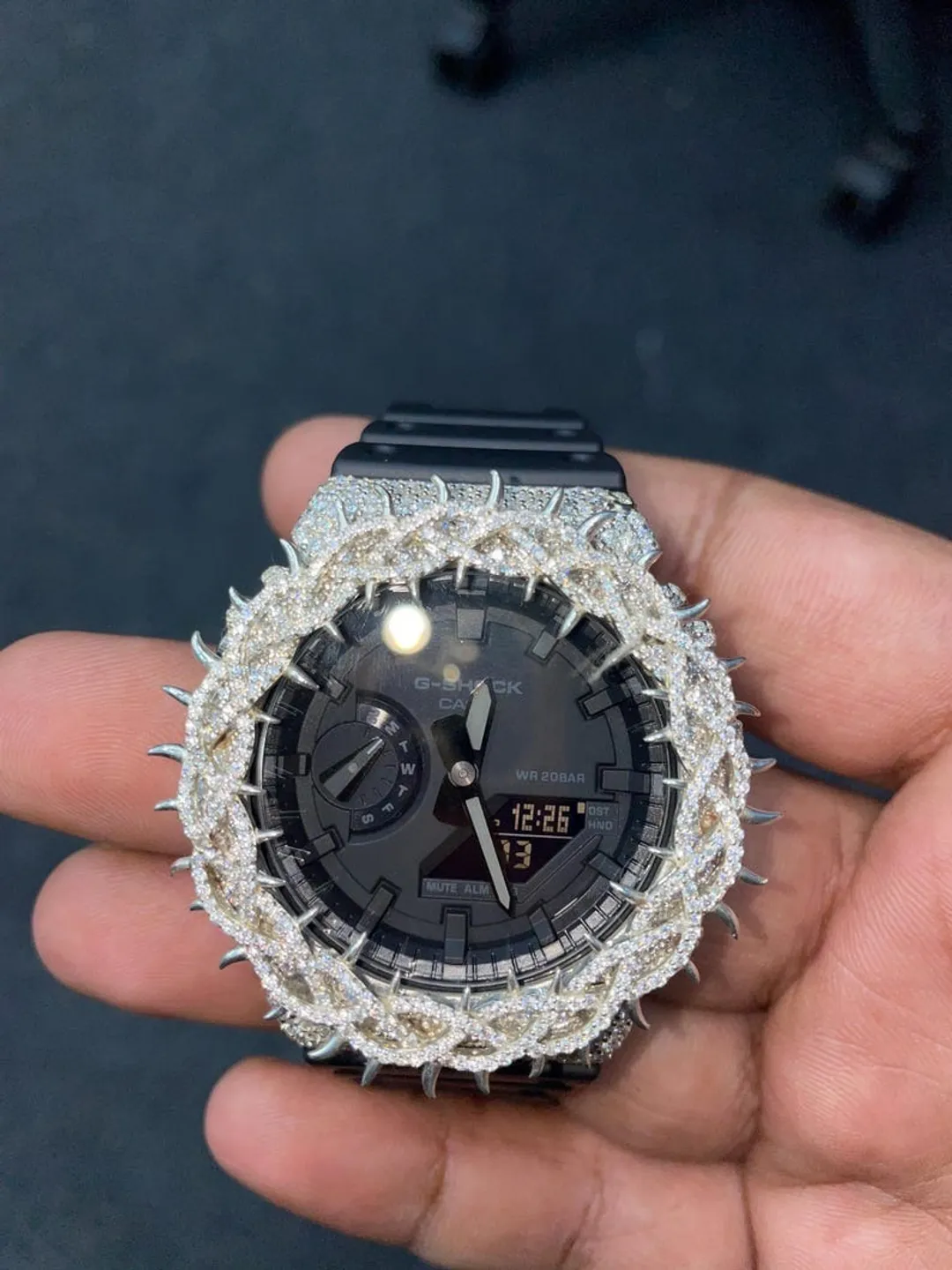 Iced Out Moissanite Watch | Spike Thorn Bezel, Luxury Hip Hop Style