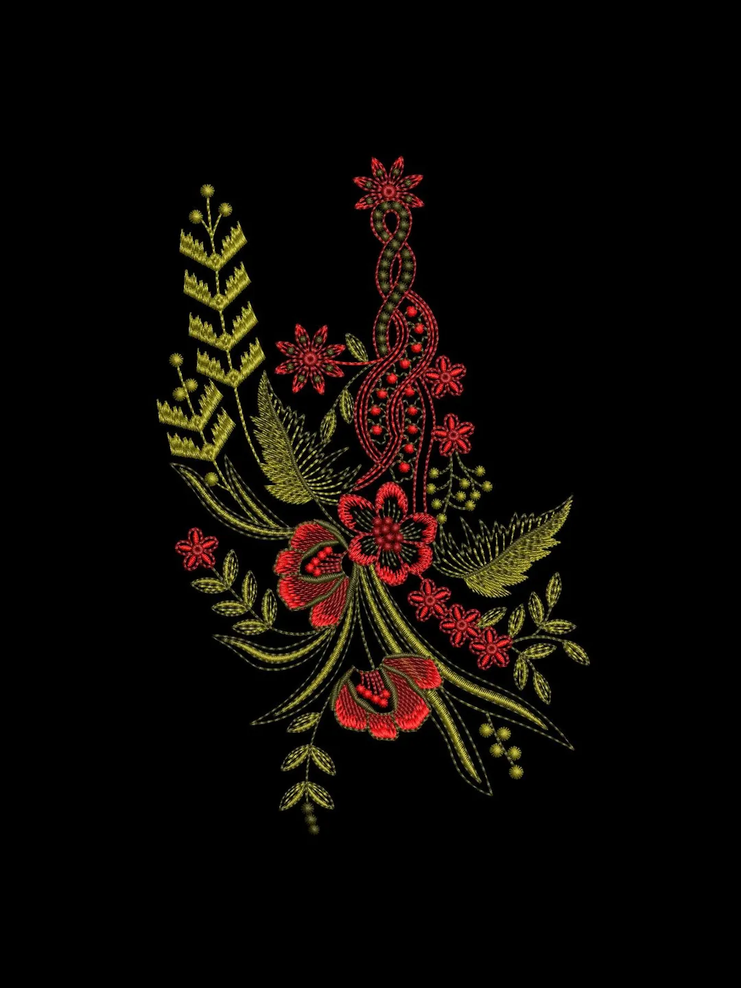 Unique Rose Embroidery Design: Floral Mini Pattern (PES DST JEF Digital Download