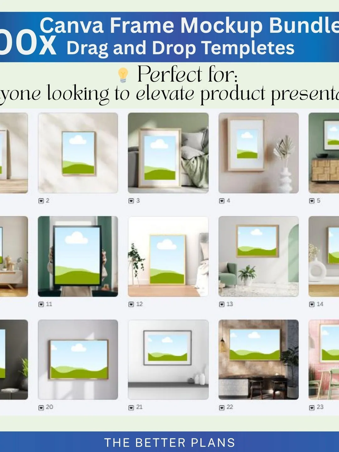 100x Canva Frame Mockup Bundle – Drag & Drop Canva Templates | Ready-to ...