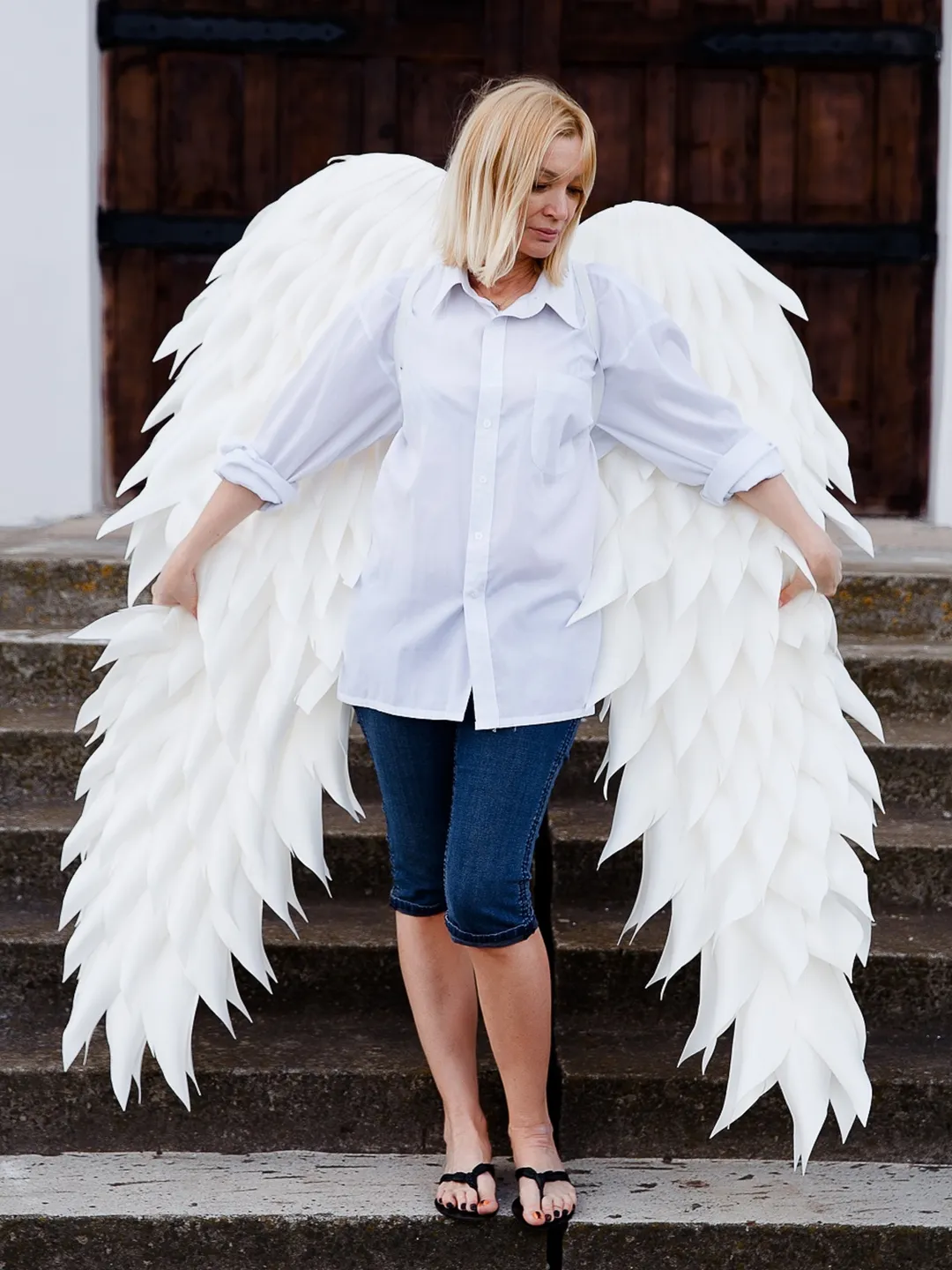 Bride Wings costume, Wedding Angel Wings, Cosplay Wings, Maternity Pregnancy photoshoot, dancing wings