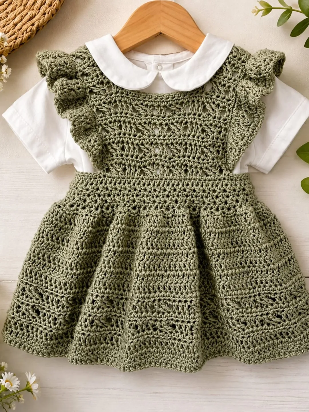 crochet pinafore dress Handmade Baby Girl with White Collar Select Size:8 Blu e Verdi crochet overall dress pattern Gabriela Hearst - Ardor Can always provide extra