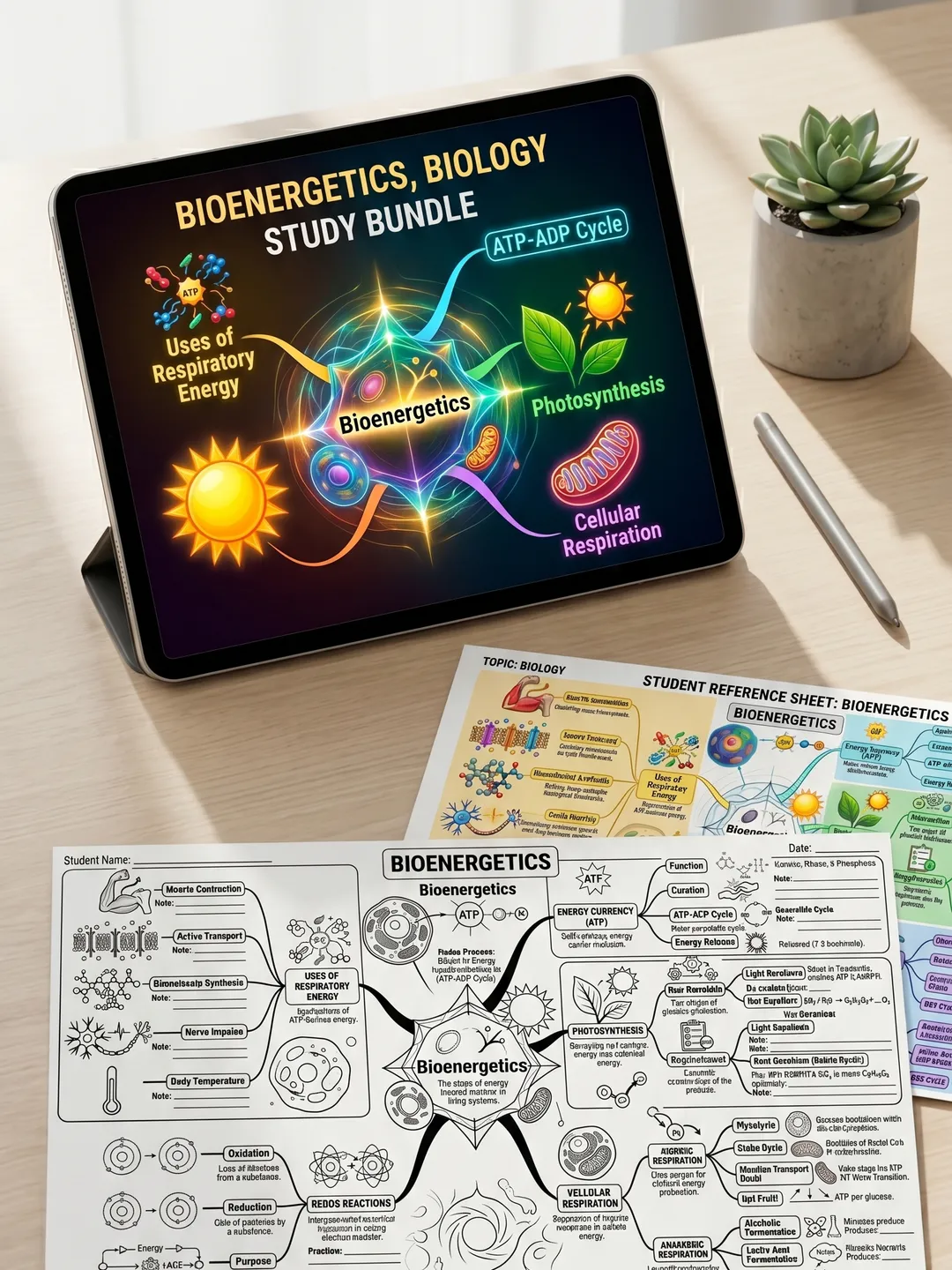 Bioenergetics Mind Map Bundle | Photosynthesis, Respiration and ATP ...