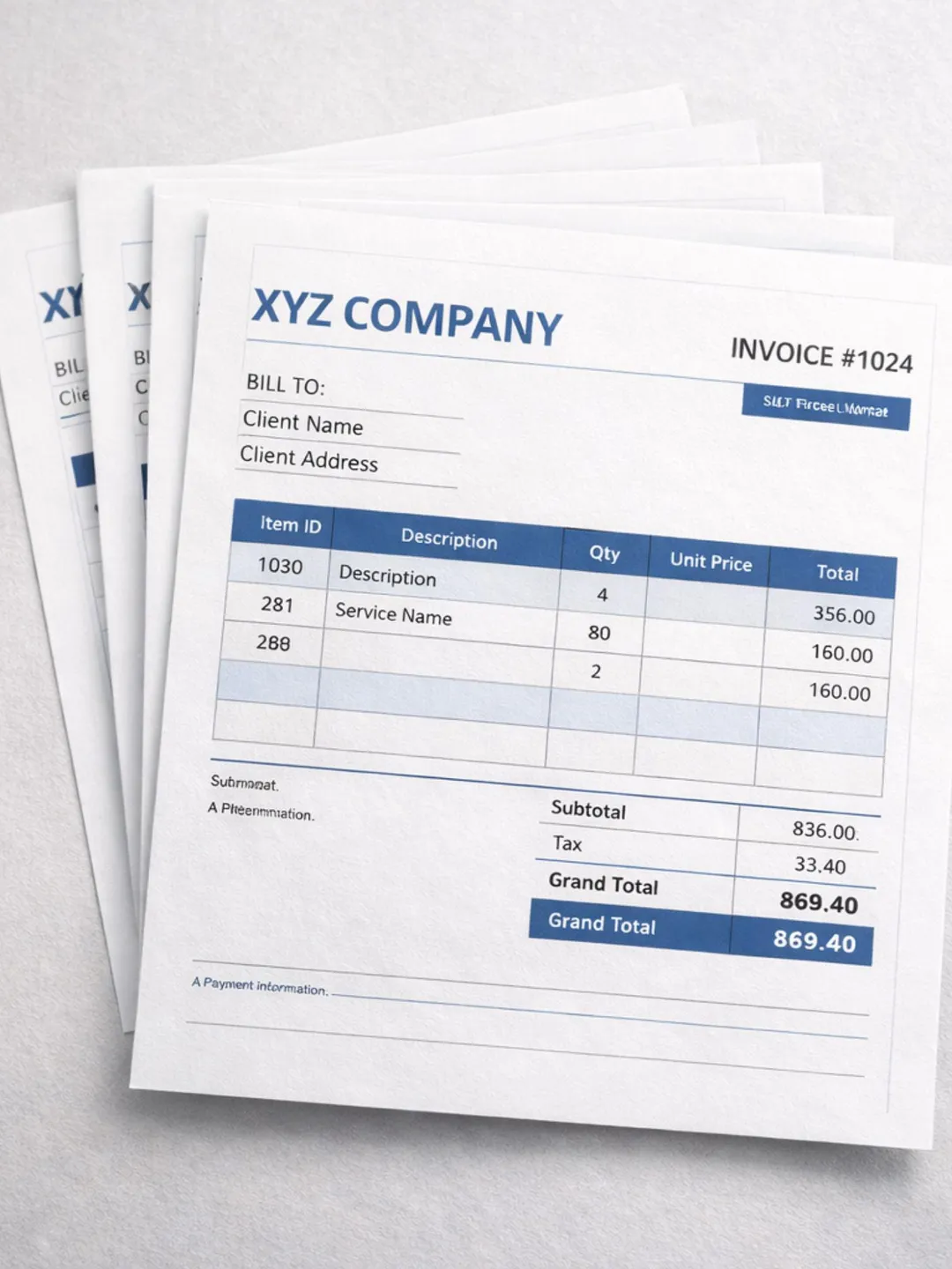 Bookkeeping Invoice Template | Editable Excel Invoice | Small Business ...