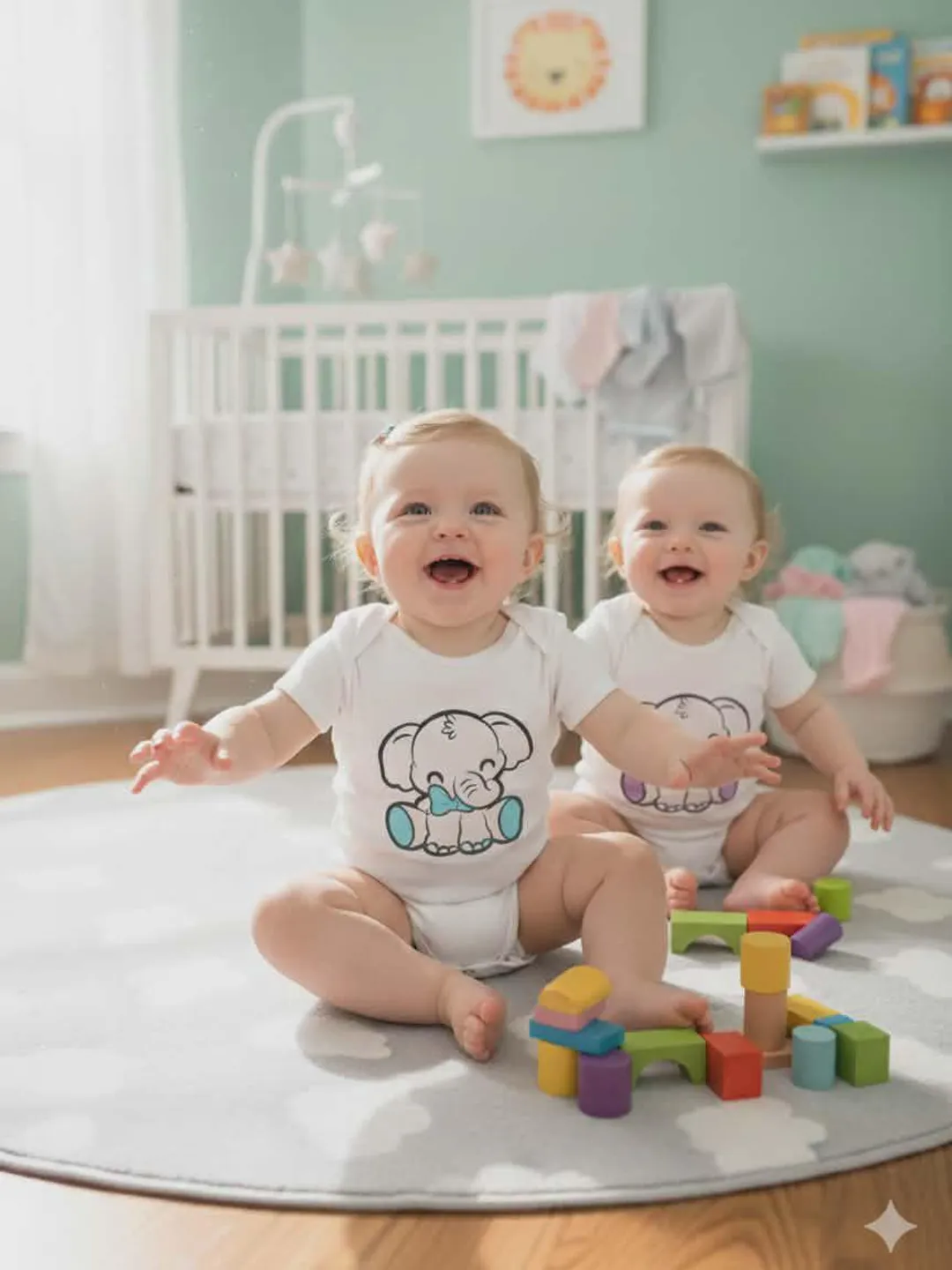 Elephant Baby Onesie, Organic Cotton Bodysuit, Gender Neutral Outfit