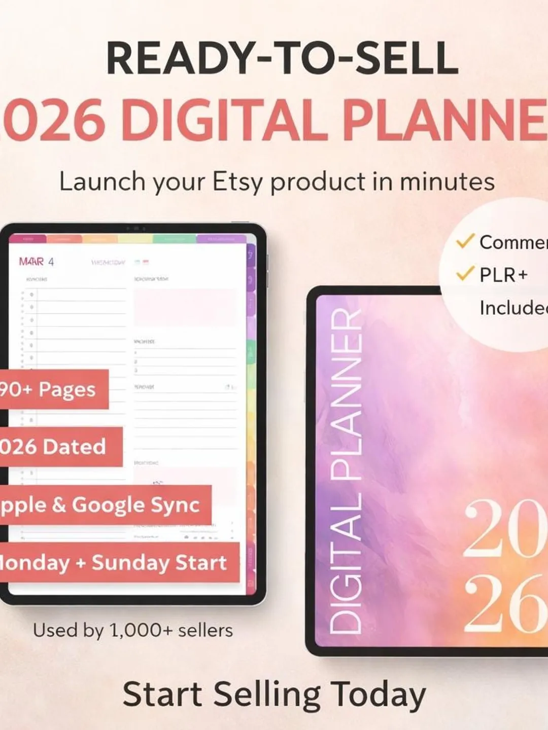 2026 Digital Planner PLR Bundle | Ready to Sell Resell Rights, Editable ...