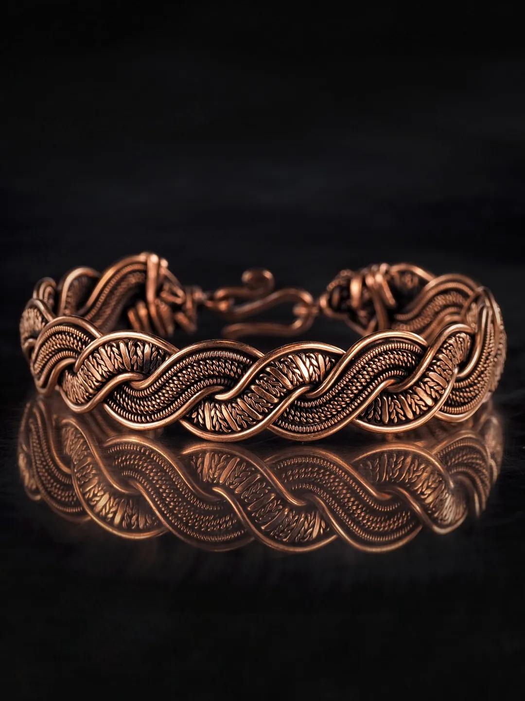Woven copper wire bracelet Antique style handcrafted copper jewelry Unique gift