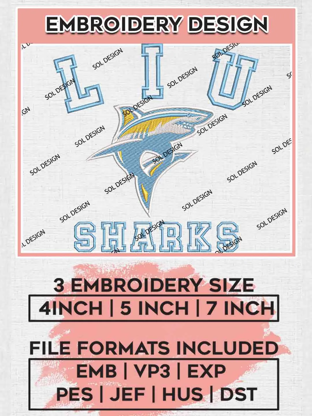 Long Island Embroidery Designs, Football Logo Embroidery files, Sport Machine embroidery designs, Instant Download