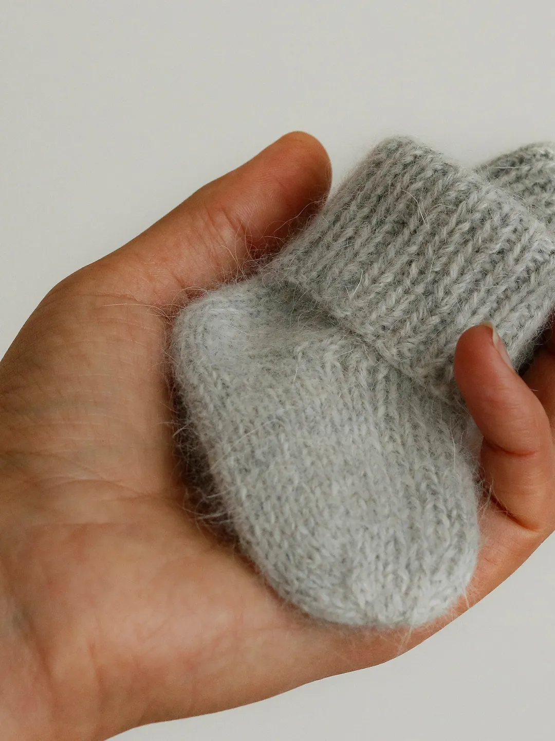 Newborn Socks, Hand Knit Angora Baby Booties, Kids Leg Warmers- size 8,5cm/3,3inch