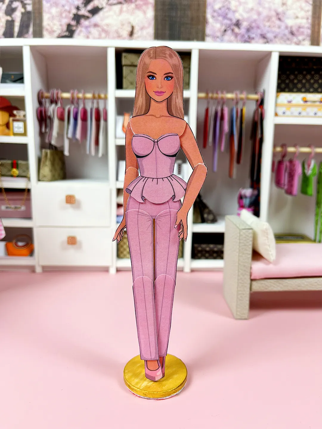 Spring wardrobe for paper Barbie