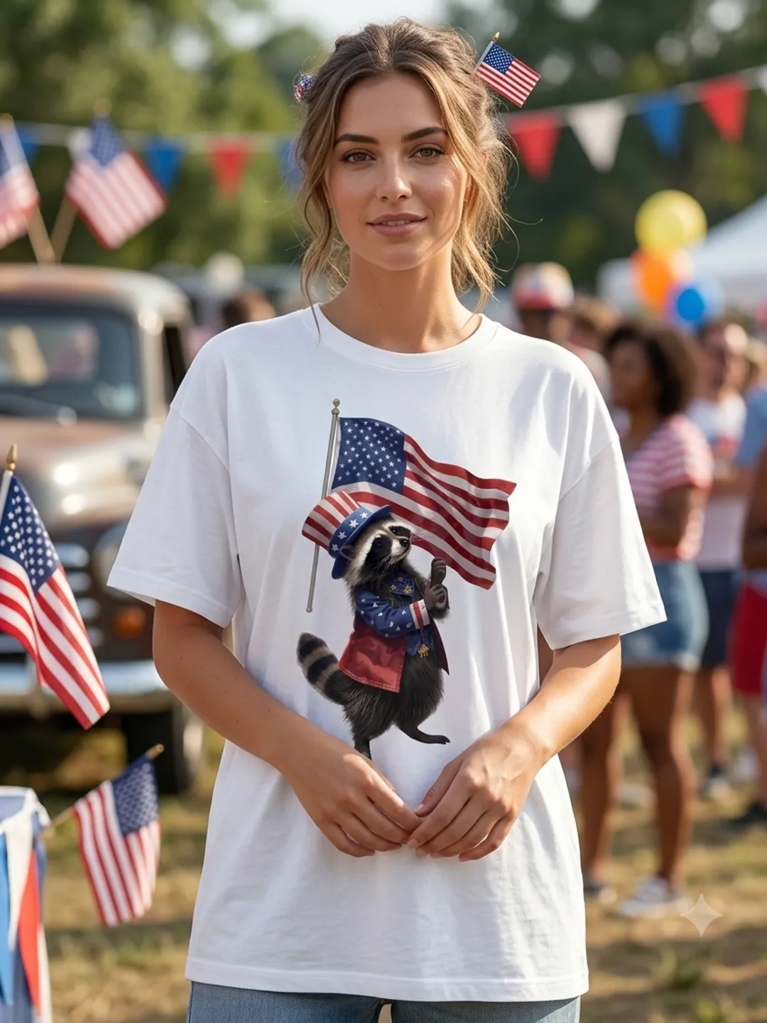 Patriotic Raccoon PNG, Vintage Uncle Sam Raccoon Sublimation Design, 4th of July Clipart, American Flag Animal Shirt Design, Digital Download