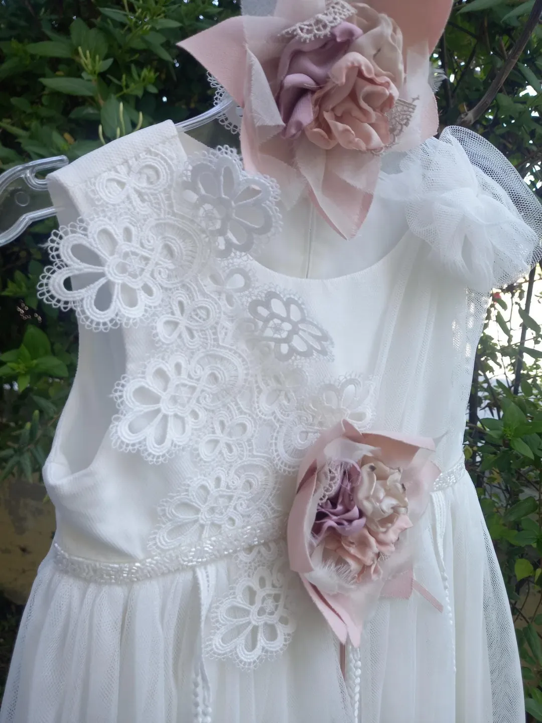 Couture Outfit Girl Christening Dress Romantic Christening Gown Elegant  Baptism Dress For Baby Girl Baptism Wedding Handmade in Greece