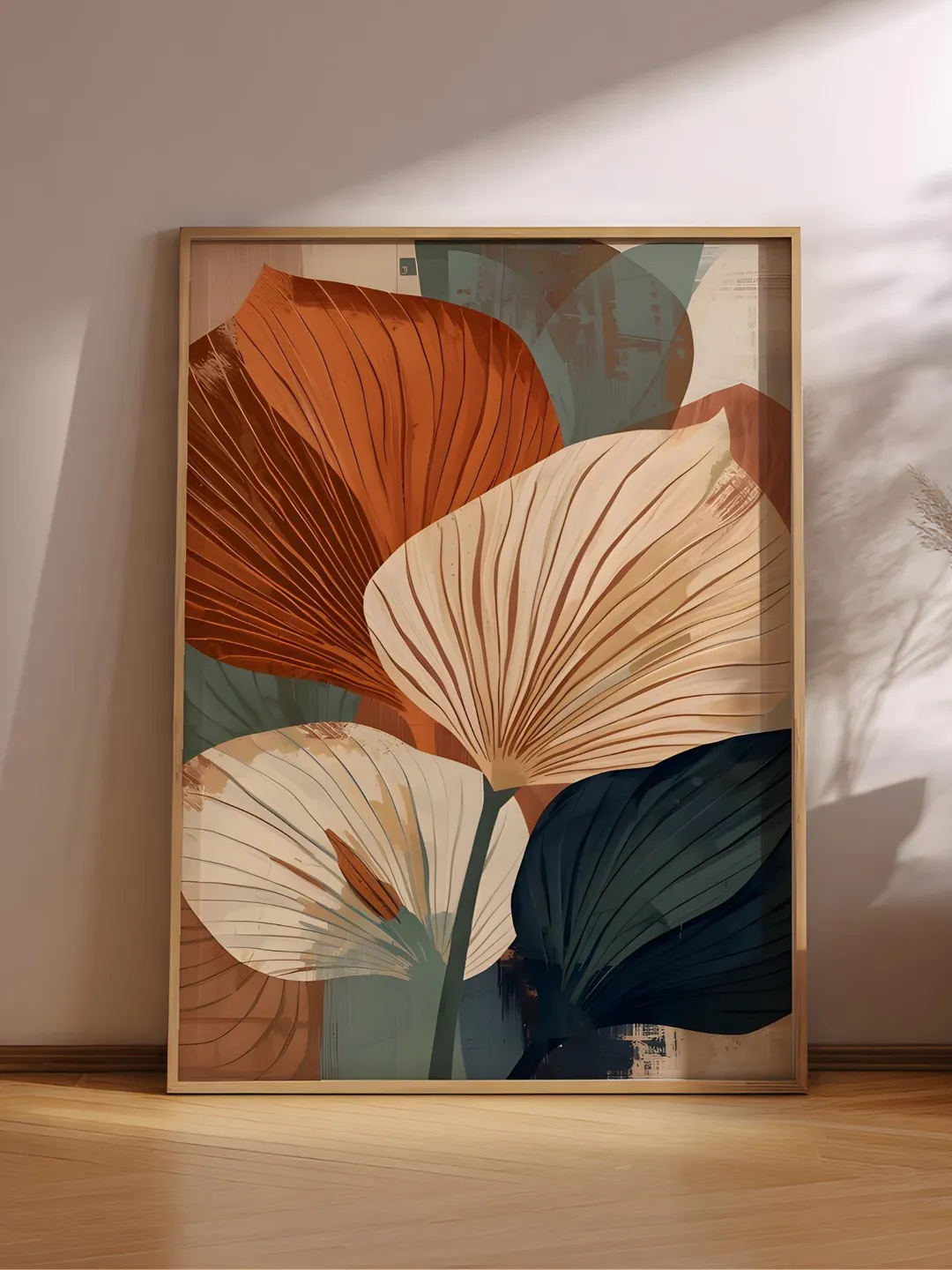 Abstract Botanical Art Modern Flower Wall Art, Mid Century Modern ...