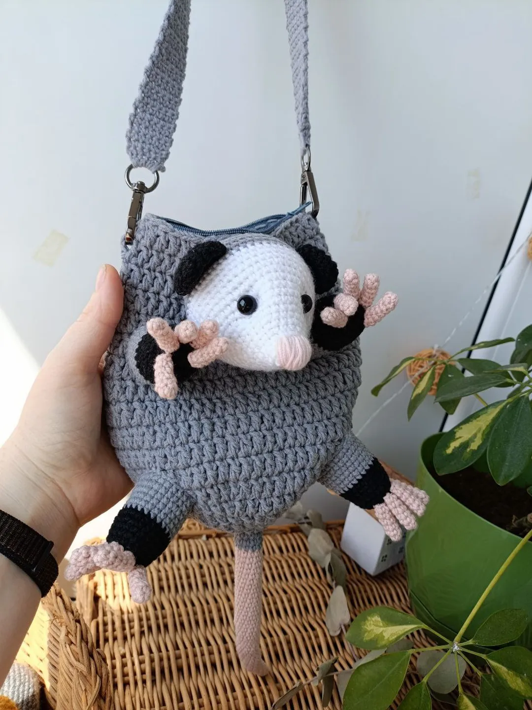 Adorable opossum bag perfect gift for lovers of original things