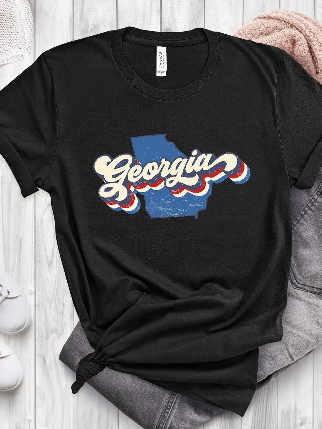 Georgia Fan Shirt: Vintage Style - Cotton Blend Tee